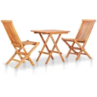 VidaXL Teak Set 3-tlg. natur/anthrazit klappbar