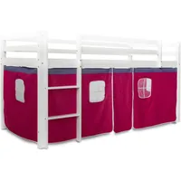 Homestyle4u Hochbett Vorhang Umrandung 90 x 200 cm Baumwolle