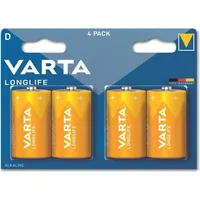 Varta Longlife Alkali Batterie D, 4 Pile