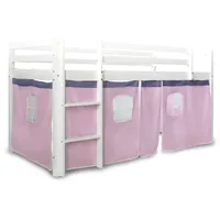 Homestyle4u Hochbett Vorhang Umrandung 90 x 200 cm Baumwolle