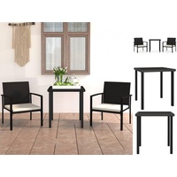 VidaXL 3-tlg. Garten-Essgruppe Poly Rattan Schwarz