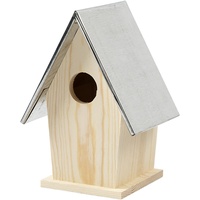 Creativ Company Creativ 577310 Vogelhäuschen, Holz, mit abnehmbarem Zinkdach,