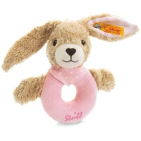 Steiff 237591 - Hoppel Hase Greifring mit Rassel, rosa,