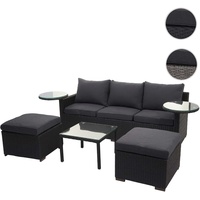Mendler Poly-Rattan Garnitur HWC-J38, Garten-/Lounge-Set Sitzgruppe, Spun Poly halbrundes