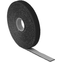 DeLock Klettband auf Rolle, 5m x 13mm, schwarz