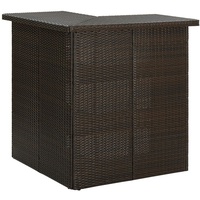 VidaXL Eck-Bartisch Braun 100x50x105 cm Poly Rattan