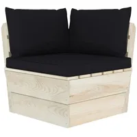 VidaXL Garten-Paletten-Ecksofa natur/schwarz