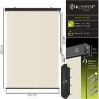 Kesser Senkrechtmarkise Außenrollo 160 x 250 cm beige