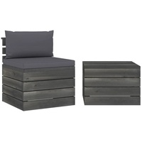 VidaXL Garten-Sofagarnitur 2-tlg. grau