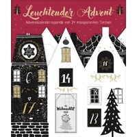 ArsEdition Leuchtender Advent Adventskalender-Leporello mit 24 transparenten Türchen |