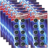 Wilhelm 100 x CR2032 Wilhelm Blisterpack Knopfzelle Batterie Lithium