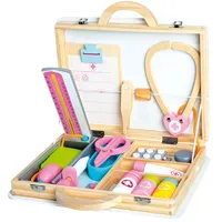 Bino 83531 - Sante Holz-Arztkoffer aus Holz, 16-teilig, Kinder-Arztkoffer