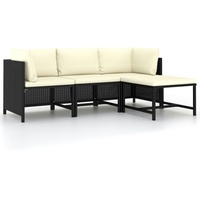 VidaXL Garten-Sofagarnitur 4-tlg. schwarz