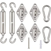 Bonsport Sonnensegel Aufbauset Edelstahl M8