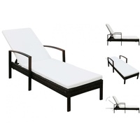 VidaXL Sonnenliege 195 x 68 x 52 cm braun/cremeweiß