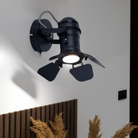 GLOBO RETRO Wand Lampe Schlaf Gäste Zimmer Beleuchtung schwarz