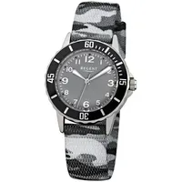 REGENT F-941 32mm Textilgehäuse grau schwarz Textilarmband grau schwarz