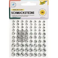 Folia Schmucksteine transparent selbstklebend 80 Stück