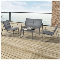 [en.casa] Palencia Set 4-tlg. schwarz/grau