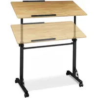 Relaxdays Laptoptisch groß Premium XXL Eiche Nachbildung/hellbraun/schwarz