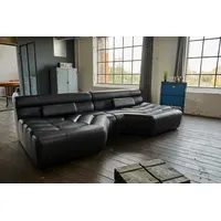 KAWOLA Big Sofa TARA Wohnlandschaft Leder schwarz 286x75x148cm (B/H/T)