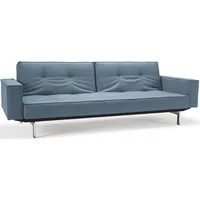 Innovation Living Schlafsofa mit Armlehnen Splitback Chrom Stoff Light