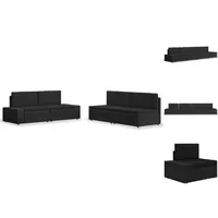 VidaXL 4-tlg. Garten-Lounge-Set Poly Rattan Schwarz