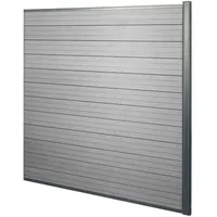 Mendler WPC-Sichtschutz Savoie, Windschutz Zaun, Alu Premium Erweiterungselement, 1,85m
