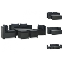 VidaXL Polyrattan Lounge-Set schwarz inkl. Auflagen 47809