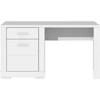 Forte Schreibtisch Snow - Weiß matt, 138 x 75,9