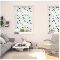 Lichtblick Rollo Klemmfix, ohne Bohren, blickdicht, Monstera Grün
