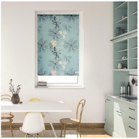 Lichtblick Rollo Klemmfix, ohne Bohren, blickdicht, Aqua Floral -