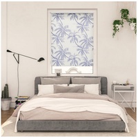 Lichtblick Rollo Klemmfix, ohne Bohren, Verdunkelung, Blueprint Palms Blau
