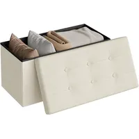 Woltu Sitzhocker mit Stauraum Sitzbank faltbar Truhen Aufbewahrungsbox, Deckel