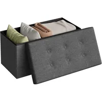Woltu Sitzhocker mit Stauraum Sitzbank faltbar Truhen Aufbewahrungsbox, Deckel