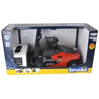 Bruder Linde HT160D Stapler mit Palette und 3 Gitterboxen