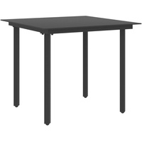 VidaXL Garten-Esstisch 80 x 80 x 74 cm schwarz