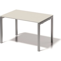 BISLEY Cito Schreibtisch grauweiß, silber rechteckig, 4-Fuß-Gestell silber 120,0
