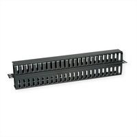 Value 19"-Frontplatte 1 HE, beidseitig mit Kabelkanal , schwarz