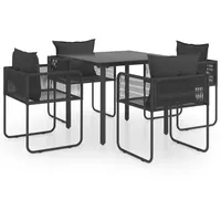VidaXL Garten-Essgruppe 5-tlg. Schwarz