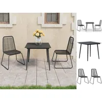 VidaXL Garten-Essgruppe 3-tlg. Schwarz