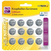 Heitech Lithium Knopfzellen-Sortiment 12 tlg.