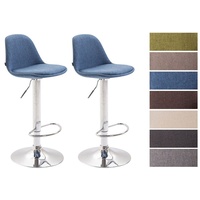 CLP 2er Set Barhocker Kiel Stoff blau