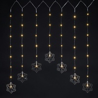 Hi LED Lichtervorhang Lichterkette 'Schneeflocken' 47LEDs / 120x70cm für