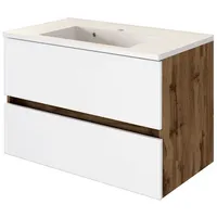 Held Held-Möbel Waschtischunterschrank Lucca Dekor Weiß 80 cm
