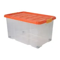 Testrut axentia Aufbewahrungsbox mit Rollen & Deckel, Stapelbox aus