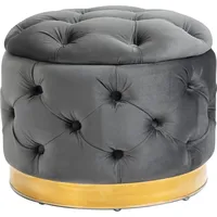 Homcom Vintage Hocker, Sitzhocker Truhenbank Fußbank Fußhocker mit Stauraum,