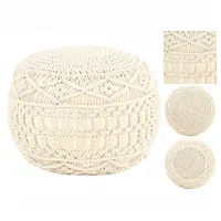 VidaXL Makramee Sitzpuff Handgefertigt 45x30 cm Baumwolle