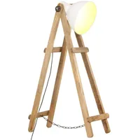 VidaXL Stehlampe Weiß E27 Mango Massivholz