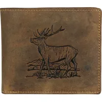 GREENBURRY Vintage 1702-Stag-3 Herren Geldbörse braun